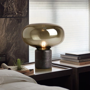 Modern Minimalist Marble Smoky Gray Living Room Bedroom Study Light Luxury Table Lamp